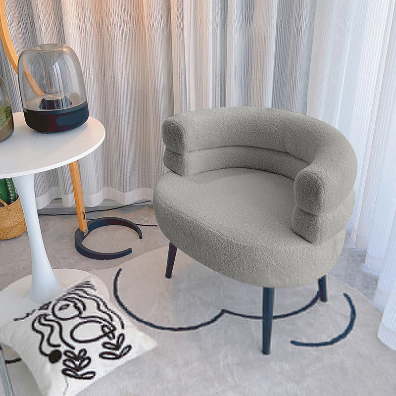 Sewn Pillow Back Chair Solid Color Upholstered Recessed Arms Chair Grey 1 Piece Clearhalo 'Accent Chairs' 'accent_chairs' 'Chairs & Seating' 'furn' 'furn_accent_chairs' 'Furniture' 'Living Room Furniture' 6984757