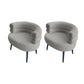 Sewn Pillow Back Chair Solid Color Upholstered Recessed Arms Chair Grey 2 Piece Set Clearhalo 'Accent Chairs' 'accent_chairs' 'Chairs & Seating' 'furn' 'furn_accent_chairs' 'Furniture' 'Living Room Furniture' 6984759
