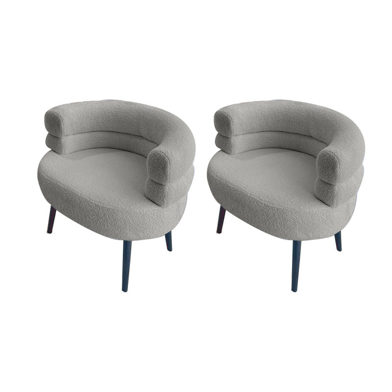 Sewn Pillow Back Chair Solid Color Upholstered Recessed Arms Chair Grey 2 Piece Set Clearhalo 'Accent Chairs' 'accent_chairs' 'Chairs & Seating' 'furn' 'furn_accent_chairs' 'Furniture' 'Living Room Furniture' 6984759