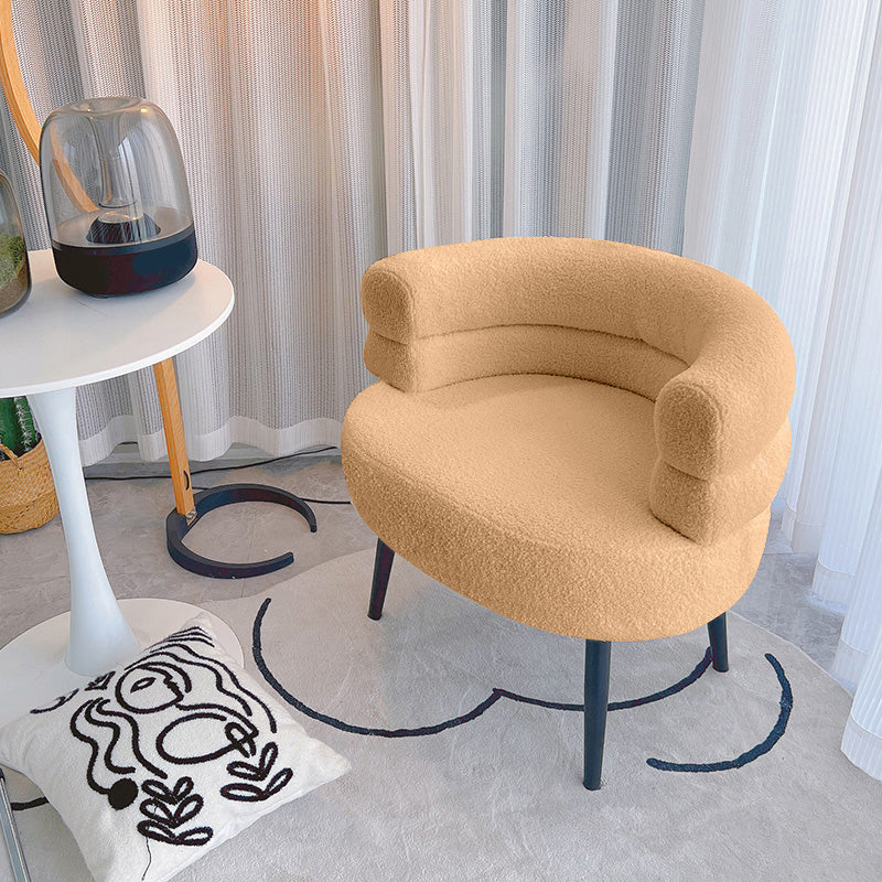 Sewn Pillow Back Chair Solid Color Upholstered Recessed Arms Chair Khaki 1 Piece Clearhalo 'Accent Chairs' 'accent_chairs' 'Chairs & Seating' 'furn' 'furn_accent_chairs' 'Furniture' 'Living Room Furniture' 6984761