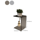 Modernistic Plastic Side Table Abstract with Storage Rectangular Living Room