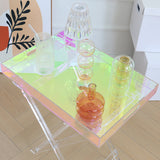 Cross Legs Side Table Acrylic Round/Rectangular Sofa Side Accent Table