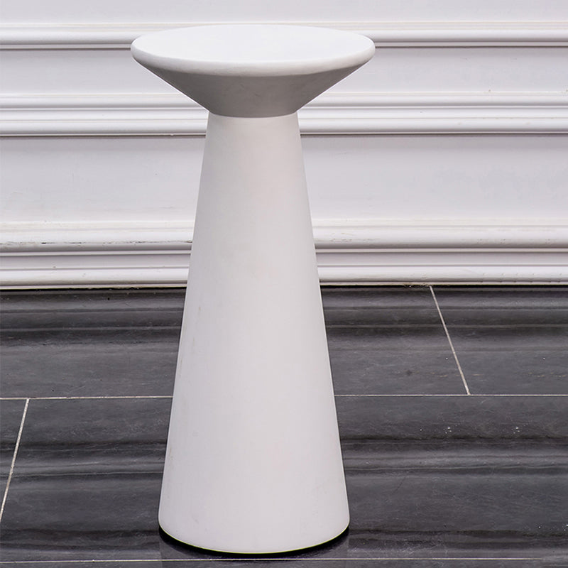 Round Rubberwood End Table Pedestal Side Table for Living Room White 1 Clearhalo 'Coffee & Accent Tables' 'End & Side Tables' 'end_side_tables' 'furn' 'furn_end_side_tables' 'Furniture' 'Living Room Furniture' 6984895