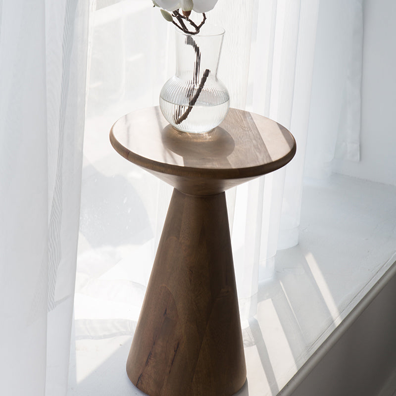 Round Rubberwood End Table Pedestal Side Table for Living Room Clearhalo 'Coffee & Accent Tables' 'End & Side Tables' 'end_side_tables' 'furn' 'furn_end_side_tables' 'Furniture' 'Living Room Furniture' 6984901