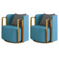 Glam Square Arms Armchair Solid Color Arms Included Armchair for Living Room Light Blue Microfiber Leather 2 Piece Set Clearhalo 'Accent Chairs' 'accent_chairs' 'Chairs & Seating' 'furn' 'furn_accent_chairs' 'Furniture' 'Living Room Furniture' 6984926