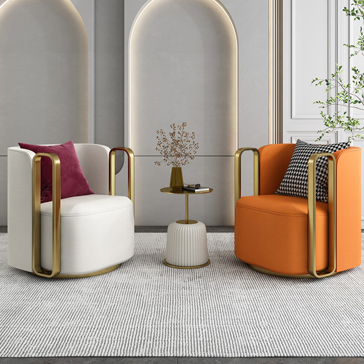 Glam Square Arms Armchair Solid Color Arms Included Armchair for Living Room Clearhalo 'Accent Chairs' 'accent_chairs' 'Chairs & Seating' 'furn' 'furn_accent_chairs' 'Furniture' 'Living Room Furniture' 6984928
