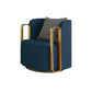 Glam Square Arms Armchair Solid Color Arms Included Armchair for Living Room Dark Blue Microfiber Leather 1 Piece Clearhalo 'Accent Chairs' 'accent_chairs' 'Chairs & Seating' 'furn' 'furn_accent_chairs' 'Furniture' 'Living Room Furniture' 6984937