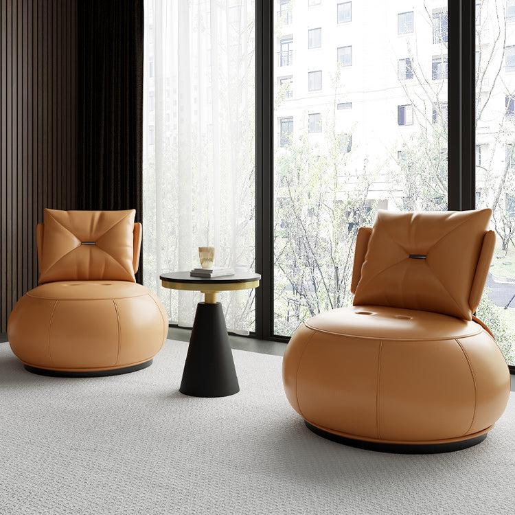 Solid Color Lounge Chair Living Room Round Base Side Fixed Back Chair Clearhalo 'Accent Chairs' 'accent_chairs' 'Chairs & Seating' 'furn' 'furn_accent_chairs' 'Furniture' 'Living Room Furniture' 6984941