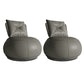 Solid Color Lounge Chair Living Room Round Base Side Fixed Back Chair Grey Microfiber Leather 2 Piece Set Clearhalo 'Accent Chairs' 'accent_chairs' 'Chairs & Seating' 'furn' 'furn_accent_chairs' 'Furniture' 'Living Room Furniture' 6984942