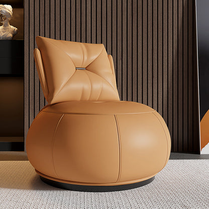 Solid Color Lounge Chair Living Room Round Base Side Fixed Back Chair Orange 1 Piece Clearhalo 'Accent Chairs' 'accent_chairs' 'Chairs & Seating' 'furn' 'furn_accent_chairs' 'Furniture' 'Living Room Furniture' 6984947