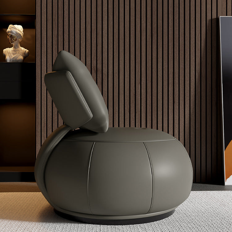 Solid Color Lounge Chair Living Room Round Base Side Fixed Back Chair Clearhalo 'Accent Chairs' 'accent_chairs' 'Chairs & Seating' 'furn' 'furn_accent_chairs' 'Furniture' 'Living Room Furniture' 6984953