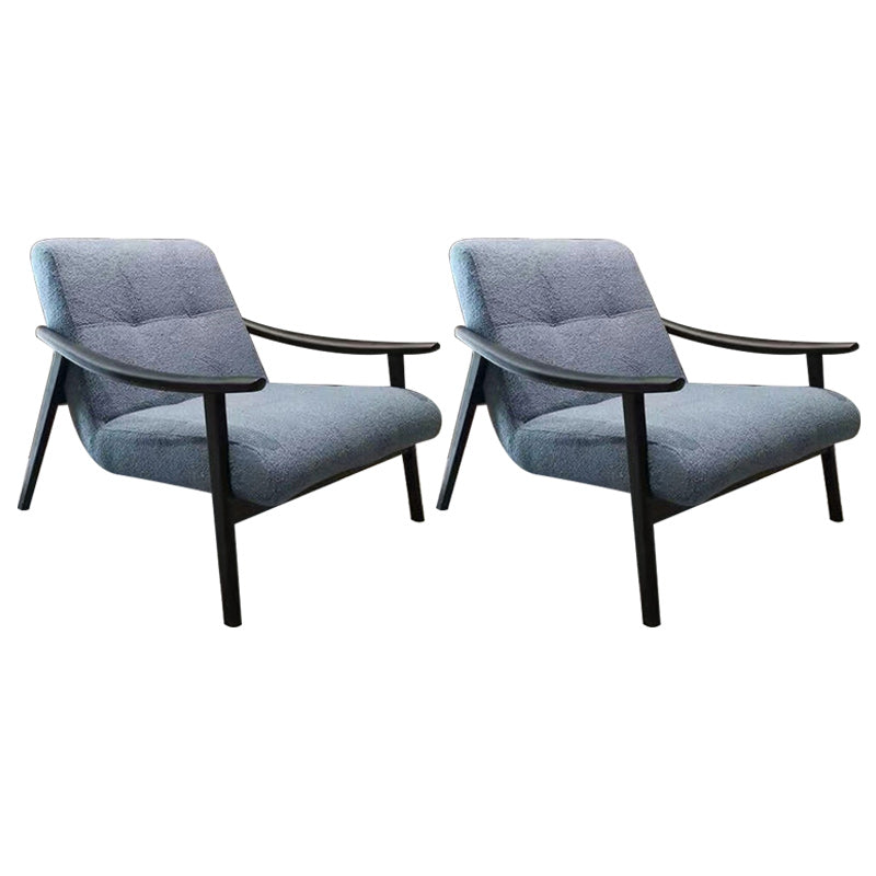 Solid Color Wooden Lounge Chair Genuine Leather Bedroom Side Chair