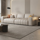 Zeitgenössischer echtes Leder weiße Kissen Quadrat Arm Sästee