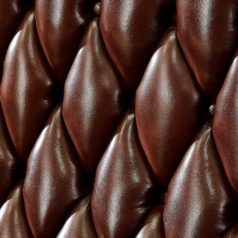 Sofá de brazo acampanado con asiento dividido tradicional con mechones adornados con almohadas en marrón