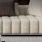 Contemporary Sofa Faux Leather Tufted Off-White Convertible Sofa for Living Room Clearhalo 'furn' 'furn_sofas' 'Furniture' 'Living Room Furniture' 'Sofa' 'sofas' 6985042