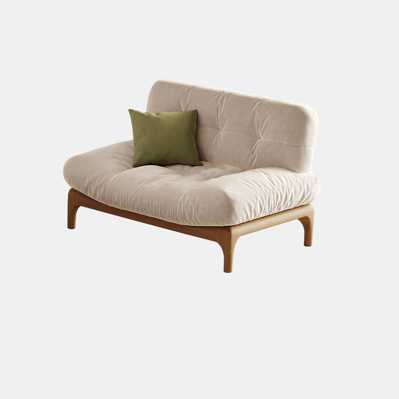 Tropical White Tufted Armless Living Room Faux Leather Seating 1-Seater Sofa Clearhalo 'furn' 'furn_sofas' 'Furniture' 'Living Room Furniture' 'Sofa' 'sofas' 6985098