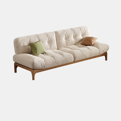 Tropical White Tufted Armless Living Room Faux Leather Seating 3-Seater Sofa Clearhalo 'furn' 'furn_sofas' 'Furniture' 'Living Room Furniture' 'Sofa' 'sofas' 6985099