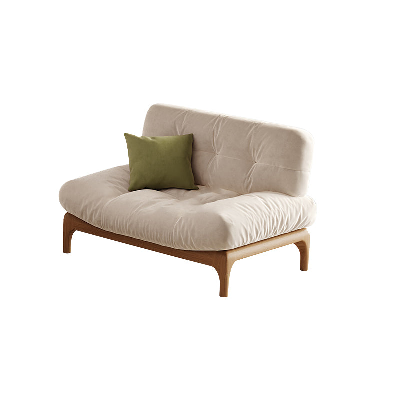 Tropical White Tufted Armless Living Room Faux Leather Seating Clearhalo 'furn' 'furn_sofas' 'Furniture' 'Living Room Furniture' 'Sofa' 'sofas' 6985106