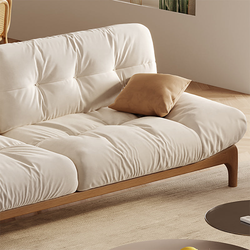 Tropical White Tufted Armless Living Room Faux Leather Seating Clearhalo 'furn' 'furn_sofas' 'Furniture' 'Living Room Furniture' 'Sofa' 'sofas' 6985107