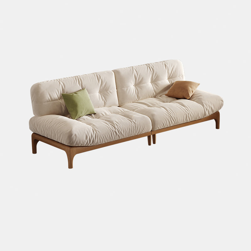 Tropical White Tufted Armless Living Room Faux Leather Seating 5-Seater Sofa Clearhalo 'furn' 'furn_sofas' 'Furniture' 'Living Room Furniture' 'Sofa' 'sofas' 6985108