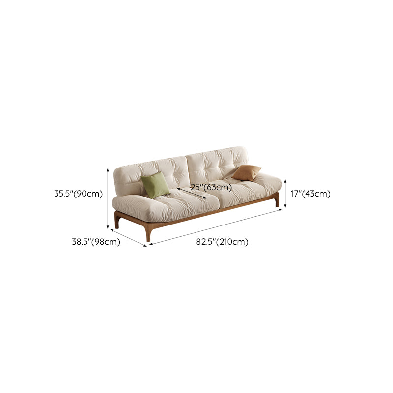 Tropical White Tufted Armless Living Room Faux Leather Seating Clearhalo 'furn' 'furn_sofas' 'Furniture' 'Living Room Furniture' 'Sofa' 'sofas' 6985115