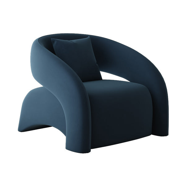Contemporary Sloped Arms Chair Solid Color Pillow Back Chair Blue 1 Piece Clearhalo 'Accent Chairs' 'accent_chairs' 'Chairs & Seating' 'furn' 'furn_accent_chairs' 'Furniture' 'Living Room Furniture' 6985172