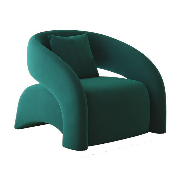 Contemporary Sloped Arms Chair Solid Color Pillow Back Chair Green 1 Piece Clearhalo 'Accent Chairs' 'accent_chairs' 'Chairs & Seating' 'furn' 'furn_accent_chairs' 'Furniture' 'Living Room Furniture' 6985174