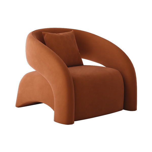 Contemporary Sloped Arms Chair Solid Color Pillow Back Chair Orange 1 Piece Clearhalo 'Accent Chairs' 'accent_chairs' 'Chairs & Seating' 'furn' 'furn_accent_chairs' 'Furniture' 'Living Room Furniture' 6985177