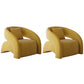 Contemporary Sloped Arms Chair Solid Color Pillow Back Chair Yellow 2 Piece Set Clearhalo 'Accent Chairs' 'accent_chairs' 'Chairs & Seating' 'furn' 'furn_accent_chairs' 'Furniture' 'Living Room Furniture' 6985183