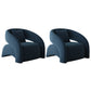 Contemporary Sloped Arms Chair Solid Color Pillow Back Chair Blue 2 Piece Set Clearhalo 'Accent Chairs' 'accent_chairs' 'Chairs & Seating' 'furn' 'furn_accent_chairs' 'Furniture' 'Living Room Furniture' 6985185
