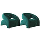 Contemporary Sloped Arms Chair Solid Color Pillow Back Chair Green 2 Piece Set Clearhalo 'Accent Chairs' 'accent_chairs' 'Chairs & Seating' 'furn' 'furn_accent_chairs' 'Furniture' 'Living Room Furniture' 6985186