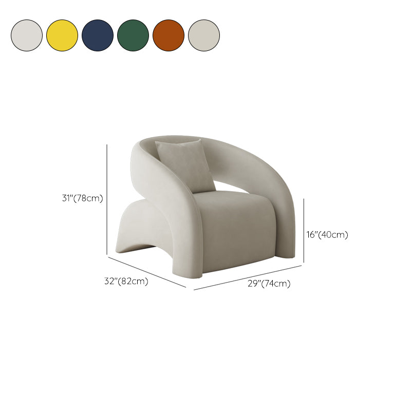 Contemporary Sloped Arms Chair Solid Color Pillow Back Chair Clearhalo 'Accent Chairs' 'accent_chairs' 'Chairs & Seating' 'furn' 'furn_accent_chairs' 'Furniture' 'Living Room Furniture' 6985189