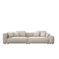 Modern White Cushions Square Arm Living Room Genuine Leather Seating
