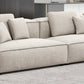 Modern White Cushions Square Arm Living Room Genuine Leather Seating