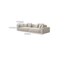 Modern White Cushions Square Arm Living Room Genuine Leather Seating