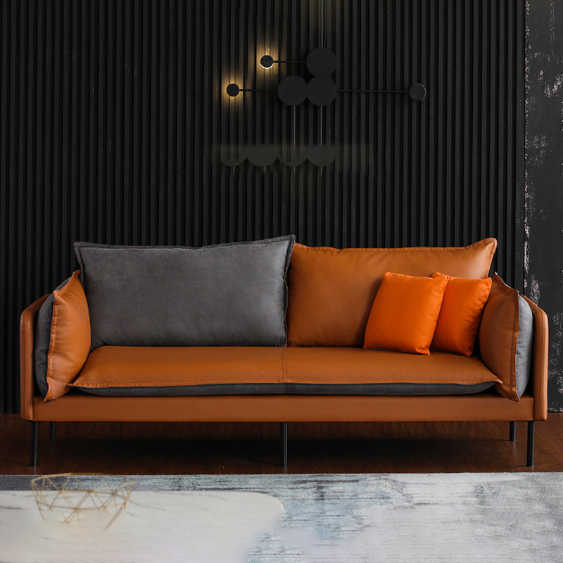 Nordic Style Ledersofa Quadrat -Tuftedofa für Wohnzimmer