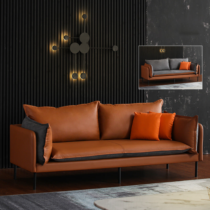 Nordic Style Ledersofa Quadrat -Tuftedofa für Wohnzimmer