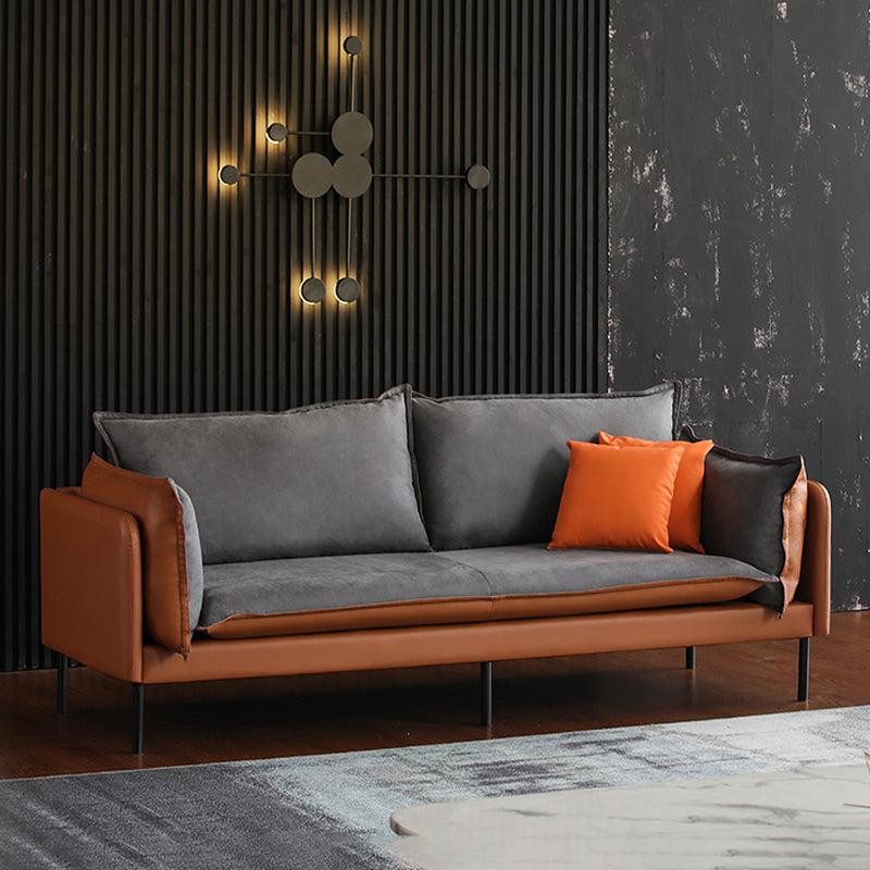 Nordic Style Ledersofa Quadrat -Tuftedofa für Wohnzimmer