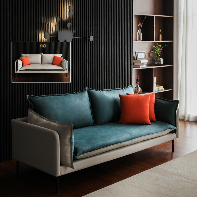 Nordic Style Ledersofa Quadrat -Tuftedofa für Wohnzimmer