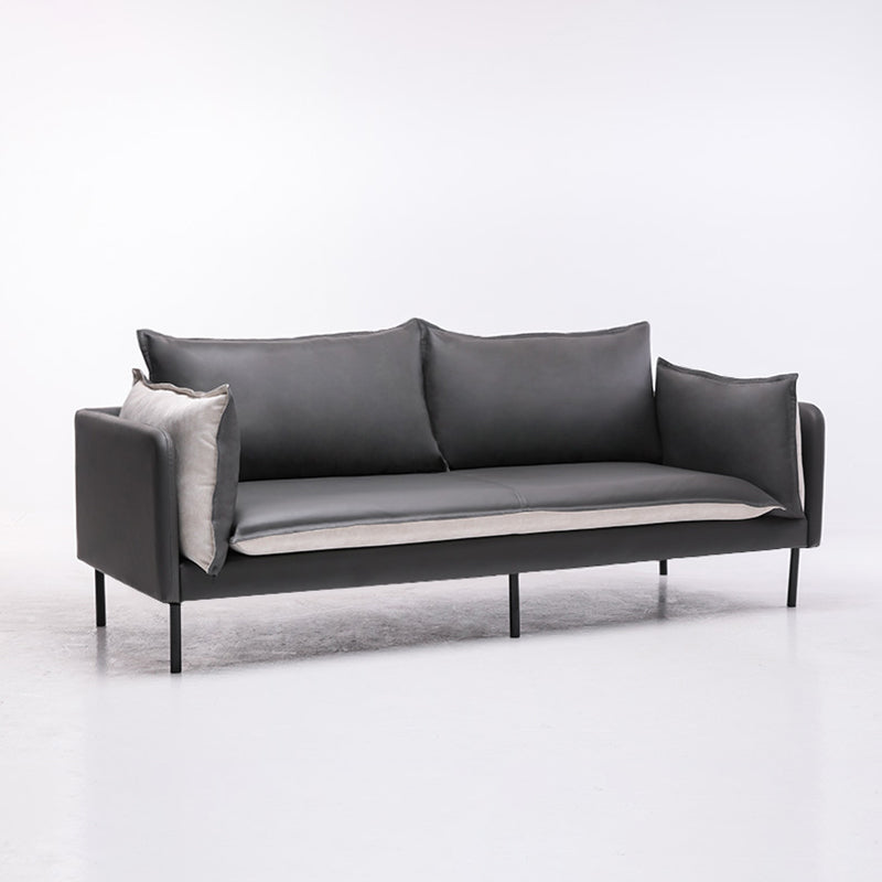 Nordic Style Ledersofa Quadrat -Tuftedofa für Wohnzimmer