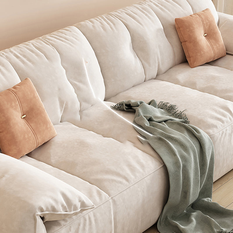 Off-White Fabric Sofa Pillow Top Arm Reclining Loveseat for Bonus Room Clearhalo 'furn' 'furn_sofas' 'Furniture' 'Living Room Furniture' 'Sofa' 'sofas' 6985282