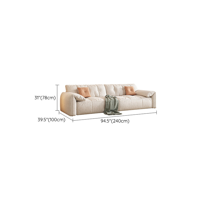 Off-White Fabric Sofa Pillow Top Arm Reclining Loveseat for Bonus Room Clearhalo 'furn' 'furn_sofas' 'Furniture' 'Living Room Furniture' 'Sofa' 'sofas' 6985284
