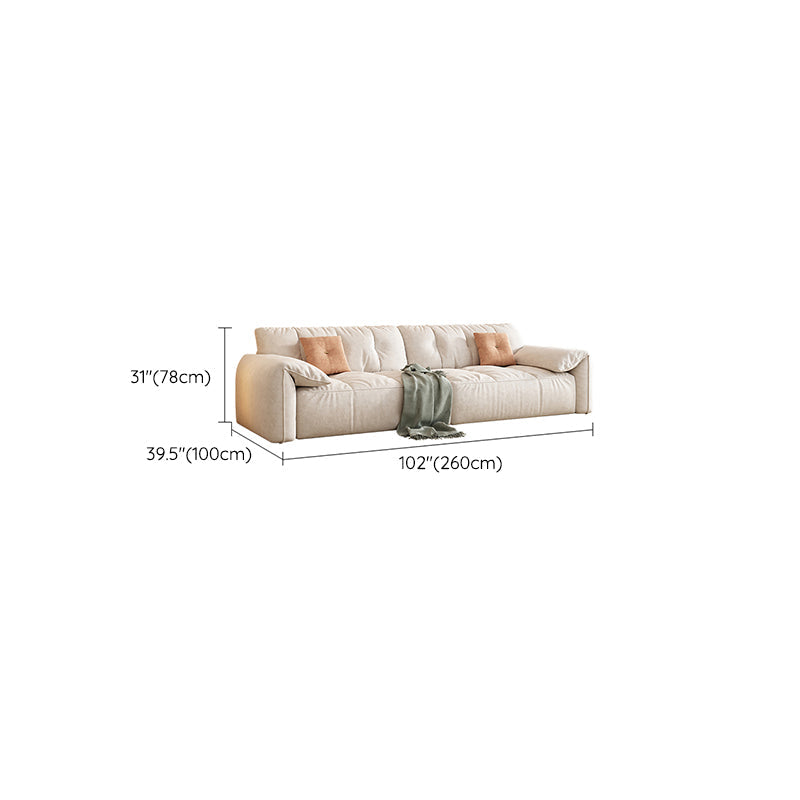 Off-White Fabric Sofa Pillow Top Arm Reclining Loveseat for Bonus Room Clearhalo 'furn' 'furn_sofas' 'Furniture' 'Living Room Furniture' 'Sofa' 'sofas' 6985285