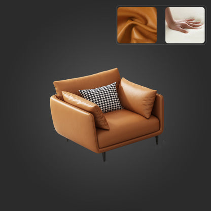 Medio de almohadas de naranja moderna almohada Top brazo asiento de cuero genuino