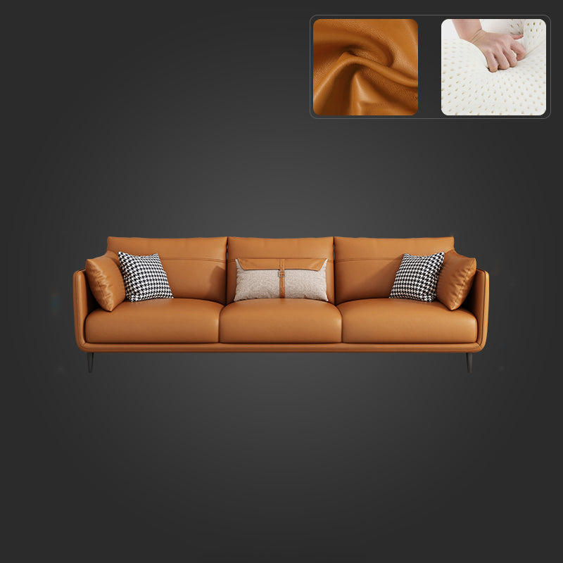 Medio de almohadas de naranja moderna almohada Top brazo asiento de cuero genuino