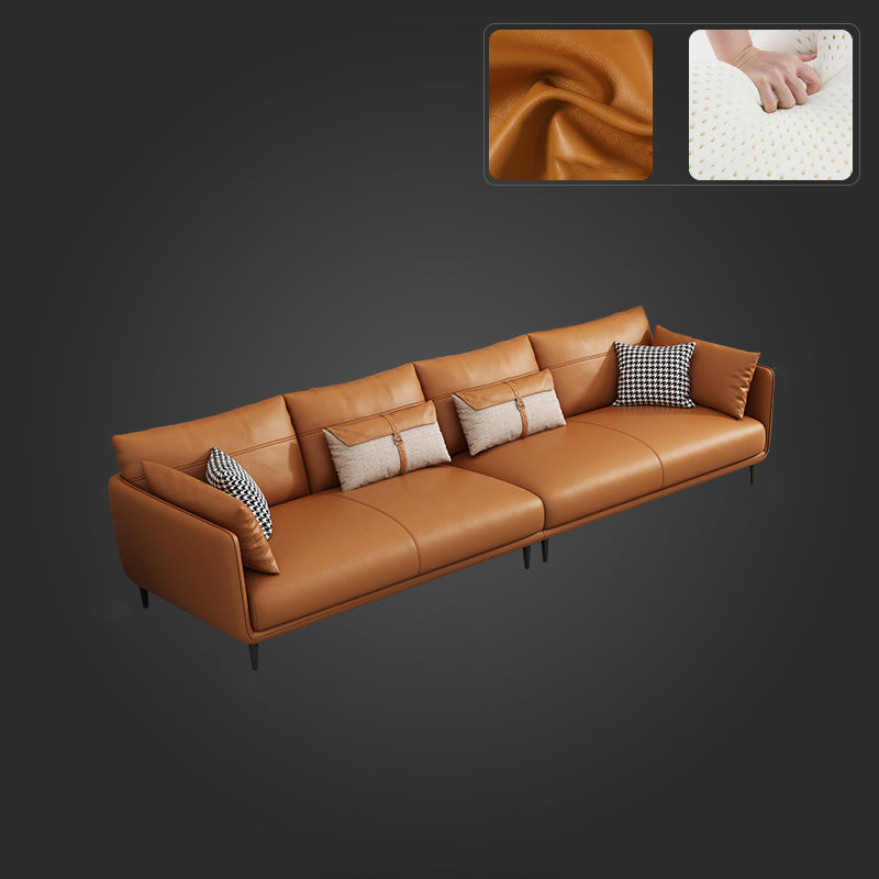 Medio de almohadas de naranja moderna almohada Top brazo asiento de cuero genuino