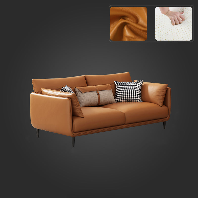 Medio de almohadas de naranja moderna almohada Top brazo asiento de cuero genuino