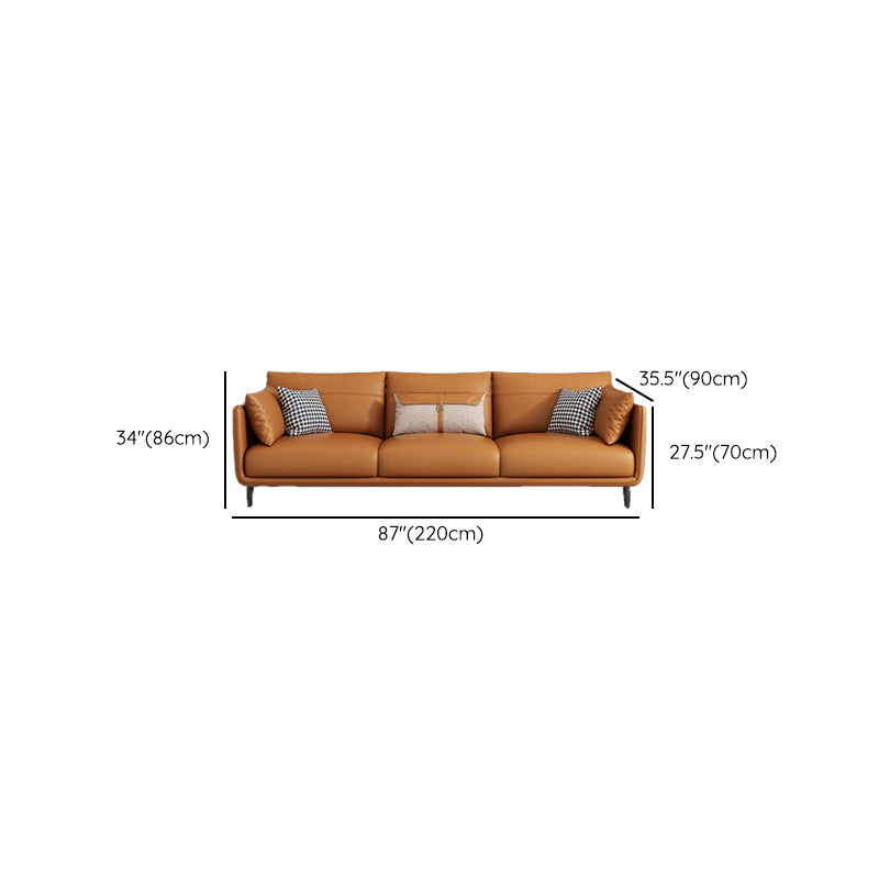 Medio de almohadas de naranja moderna almohada Top brazo asiento de cuero genuino
