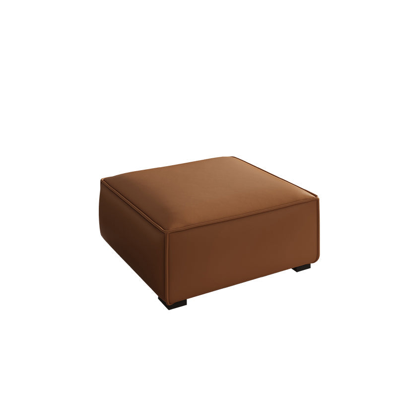 Vintage Genuine Leather Orange Cushions Square Arm Living Room Settee 27"L x 27"W x 17"H Sponge Clearhalo 'furn' 'furn_sofas' 'Furniture' 'Living Room Furniture' 'Sofa' 'sofas' 6985497