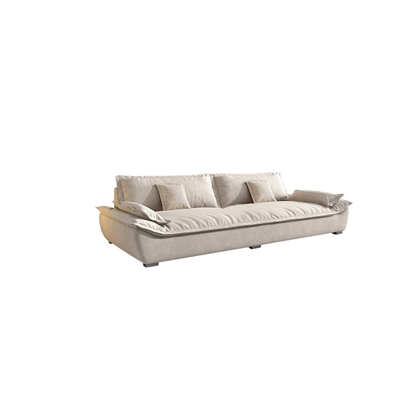 Contemporary Pillow Top Arm Living Room White Pillows Fabric Settee